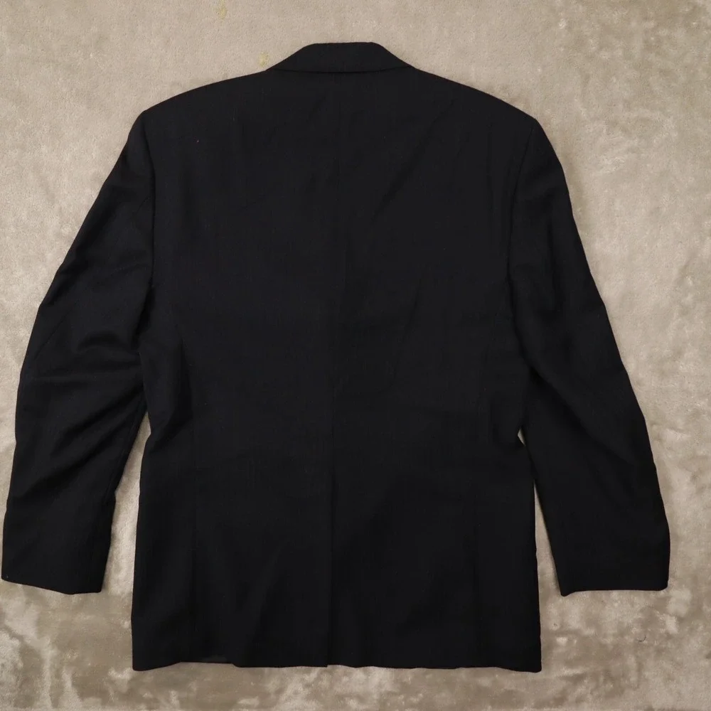Chaps Ralph Lauren Vintage Men's 40R Navy Blue Herringbone Blazer Heritage‎ 90s